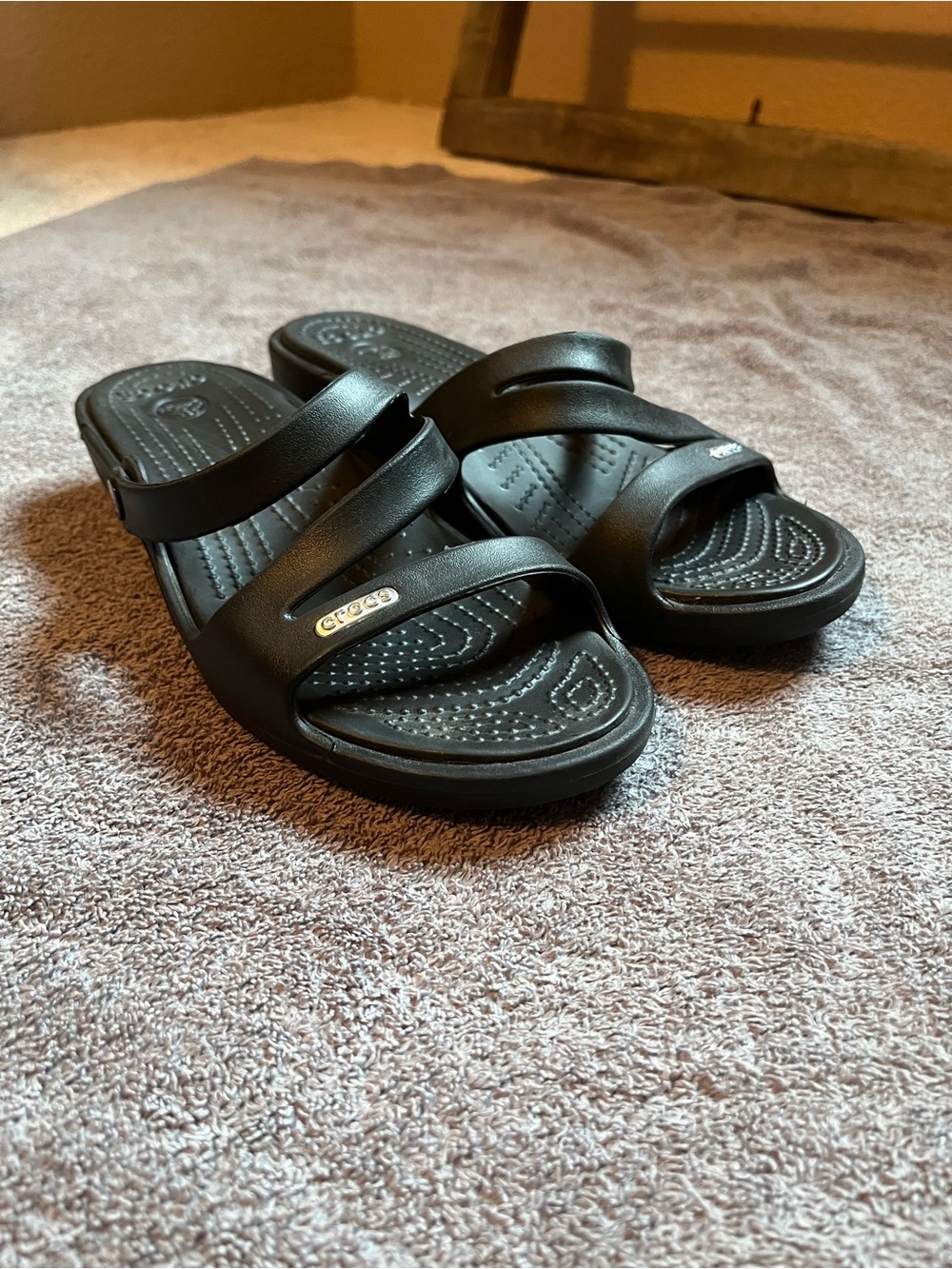 NWOT women’s CROCS Patricia Strappy wedge Sandals black 7